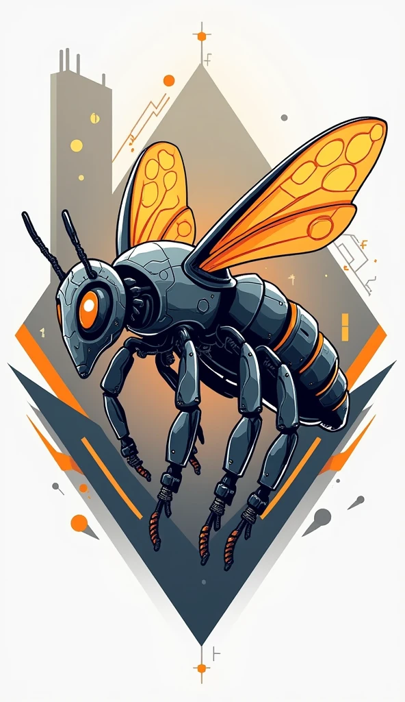 Bee robotic construction logo