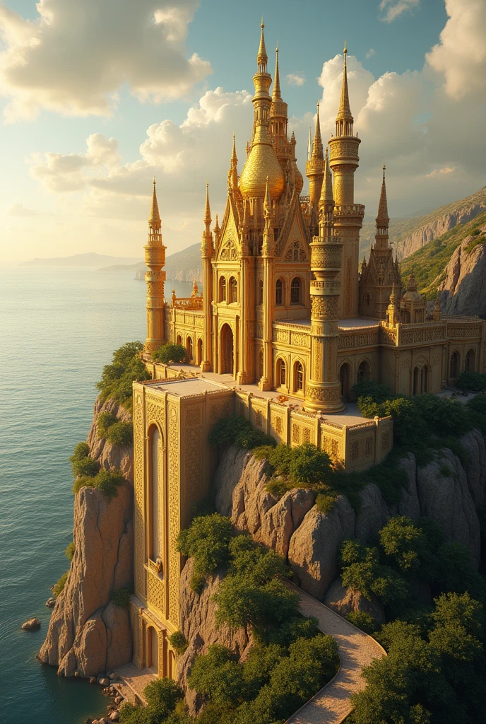 Let's build a castle, tall and grand,
With golden walls made of shining sand
