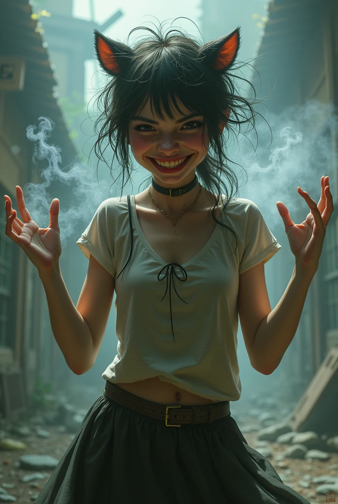 woman fart,shit,skunk girl