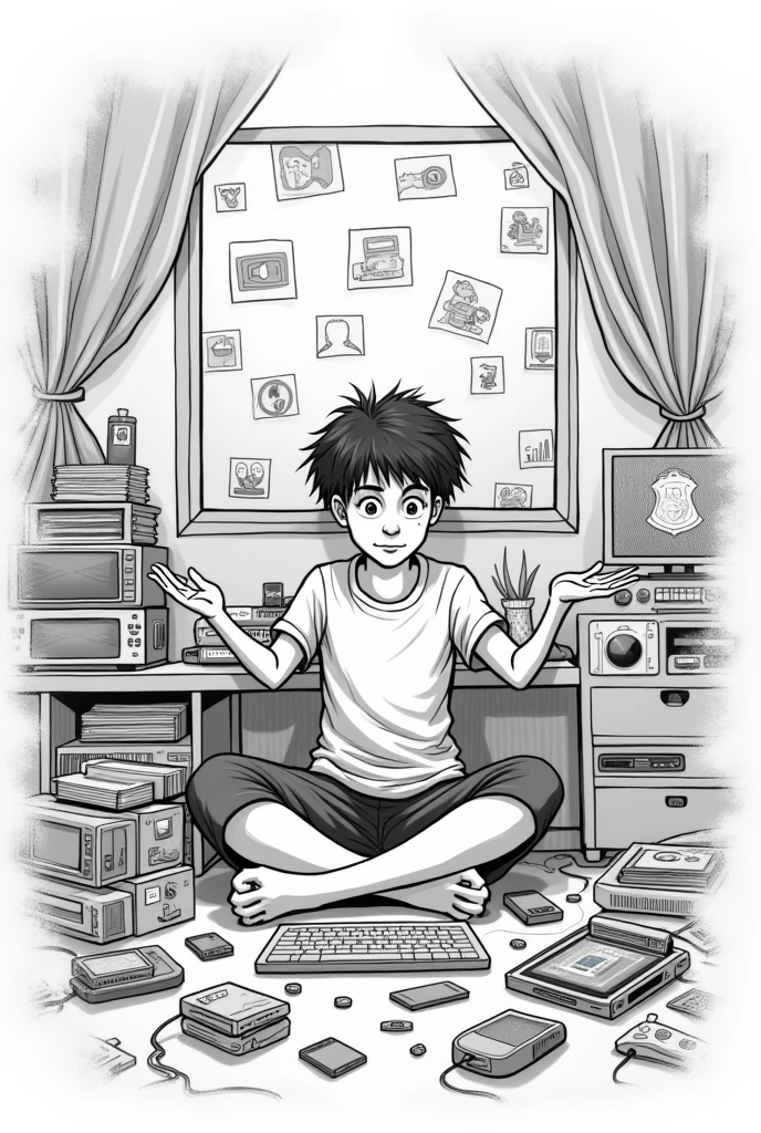 make a drawing/sketch on how the different media is affecting everyday life of a highschool student. (Procrastinating on doing activities, not doing house hold chores, taking too much time in social media and sleeping late because of social medias 