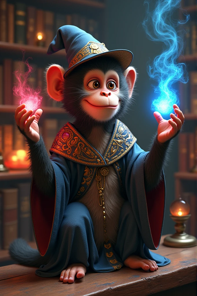 A monkey doing magic