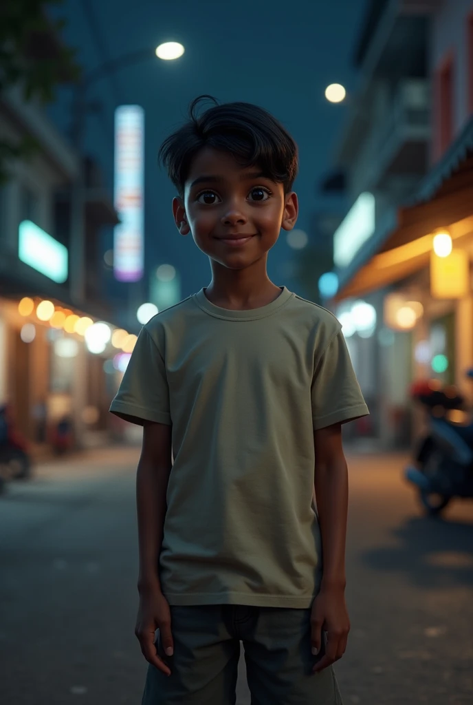 I need a photo of man about 2. He must wear t shirt and short. Looks like Sri Lankan man Background there should be night Colombo