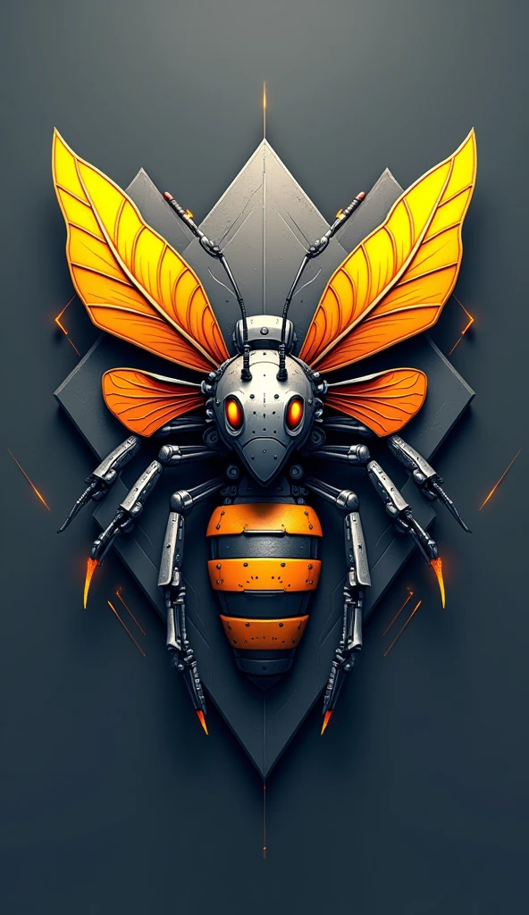 Bee robotic construction logo