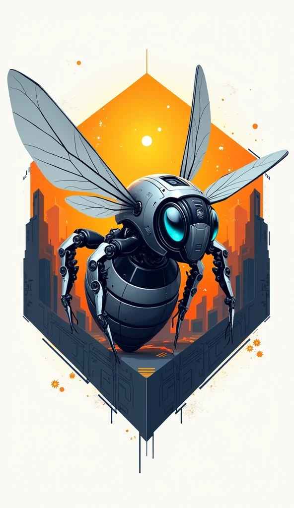 Bee robotic construction logo