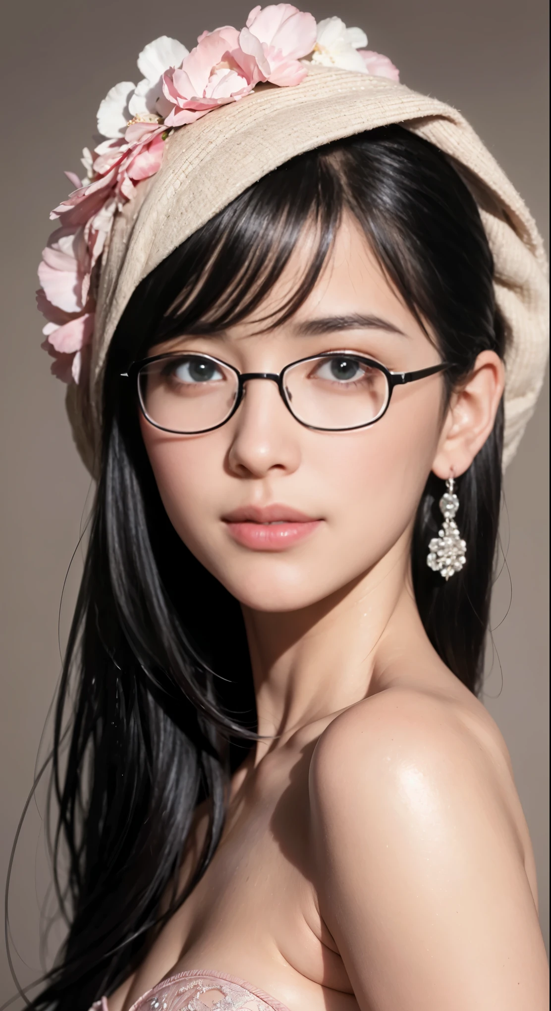 (RAW photo, best quality), (realistic, photo-realistic:1.3), best quality ,masterpiece, (beautiful girl), pink lipstick, colorful makeup, from front, looking at viewer, slant eyes, long eyelashes, fair skin, long straight black hair, (cute), rimless eyewear, (detailed face), detailed eyes, detailed iris, soft lighting, high quality, film grain, beautiful detailed eyes, beautiful detailed nose, vaginal detailed, realistic face, pink pussy, light smile, (highly detail face: 1.5), Fujifilm XT3, best quality, ultra-detailed, masterpiece, finely detail, highers, pixie cut, Ultra-detailed and intricate 3D rendering of a beautiful anime character, Beautiful soft studio light, Rim Light, Vivid details,Gorgeous, race, Ultra-realistic, Black Hair, from front, looking at viewer, blush, grin, A adult female, long straight hair, side swept bangs, rimless glasses, Pale, slant green eyes, uhd, masterpiece, accurate, anatomically correct, beautiful face, perfect face, highly detailed beautiful face and eyes, attractive face, textured skin, super detail, high details, high quality, highres, best quality, 16K