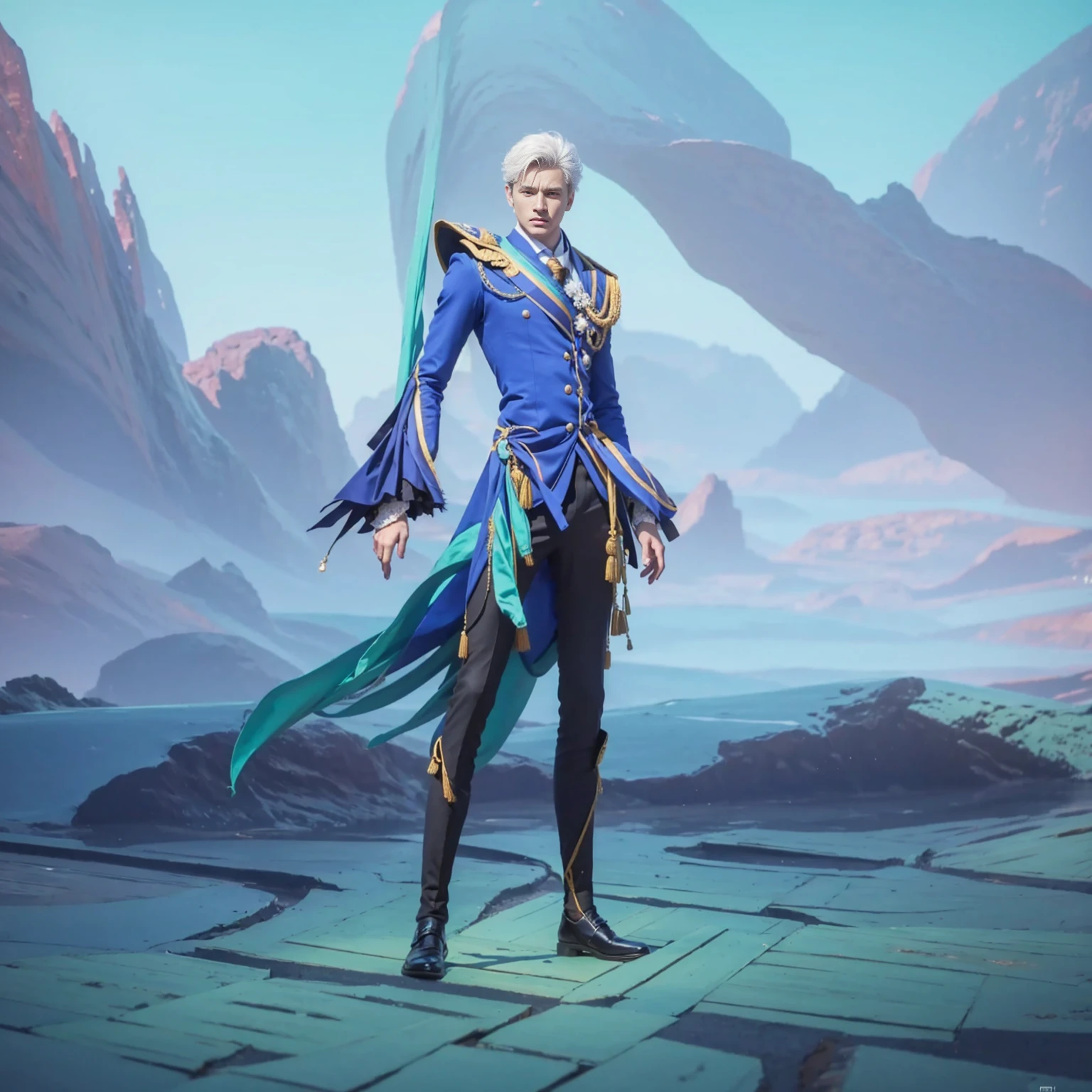 8k quality and make his face handsome and give his body details