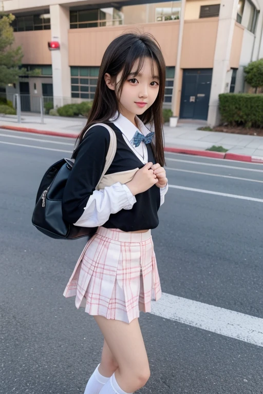 Cute kawaii girl elementary school sexy skirt short