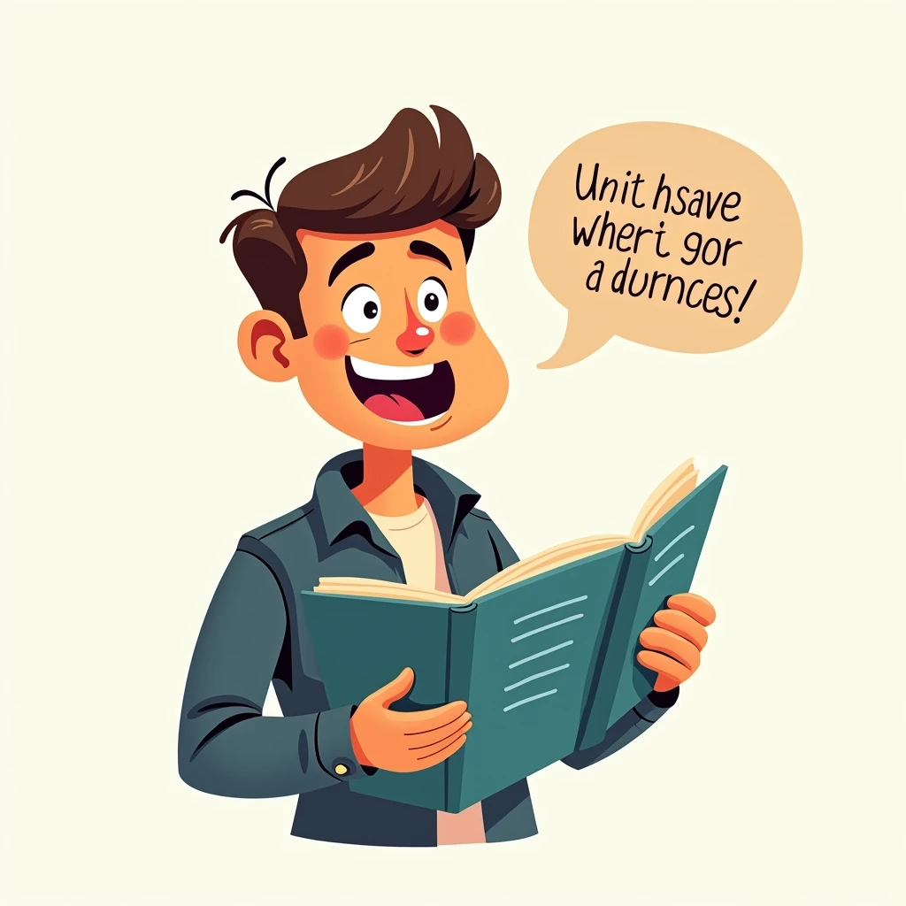 Am cartoon man reading a book and speak to audience,Never run after success, make Success run after you
Write the words in picture