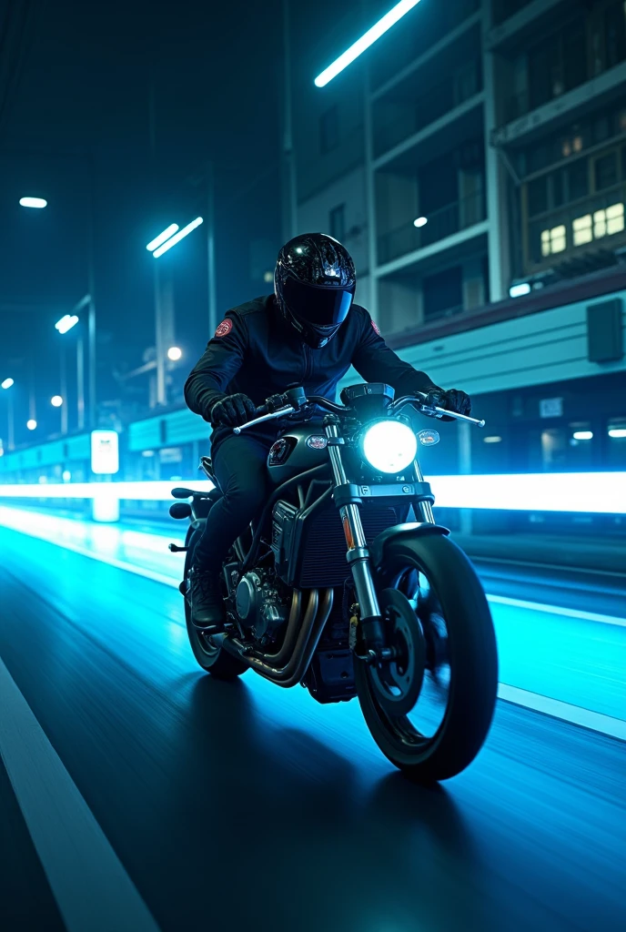 Suzuki Ga
150 on road in night with blue neon light