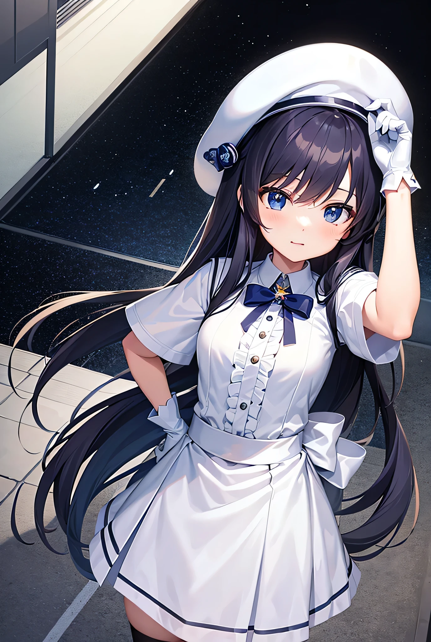 （Highest quality）、masterpiece、Popular on pixiv、Wearing a uniform, hat and gloves、Anime Girls, The finer details. Girls&#39; Frontline, from Girls&#39; Frontline, Cute girl anime visuals, Ayaka Genshin Impact, Girls&#39; Frontline style, Key Anime Art, Half Yamada, Girls&#39; Frontline universe, Girls&#39; Frontline, Hajime Yatate, Girls&#39; Frontline cg, Shu, Kagamine Rin