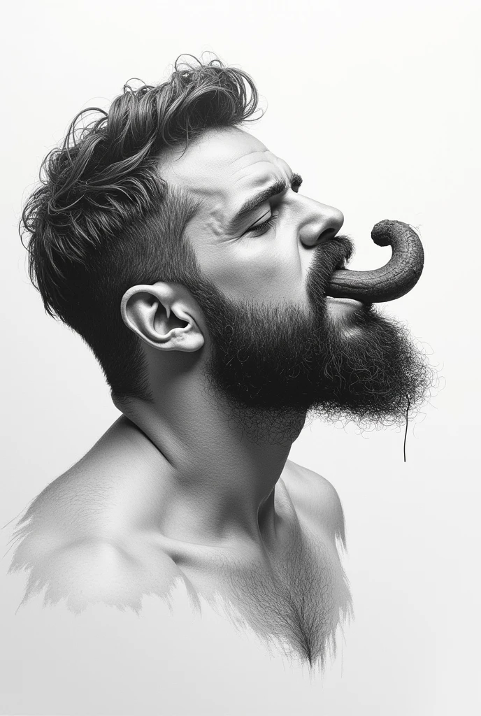 Drawing of a man sucking a cock