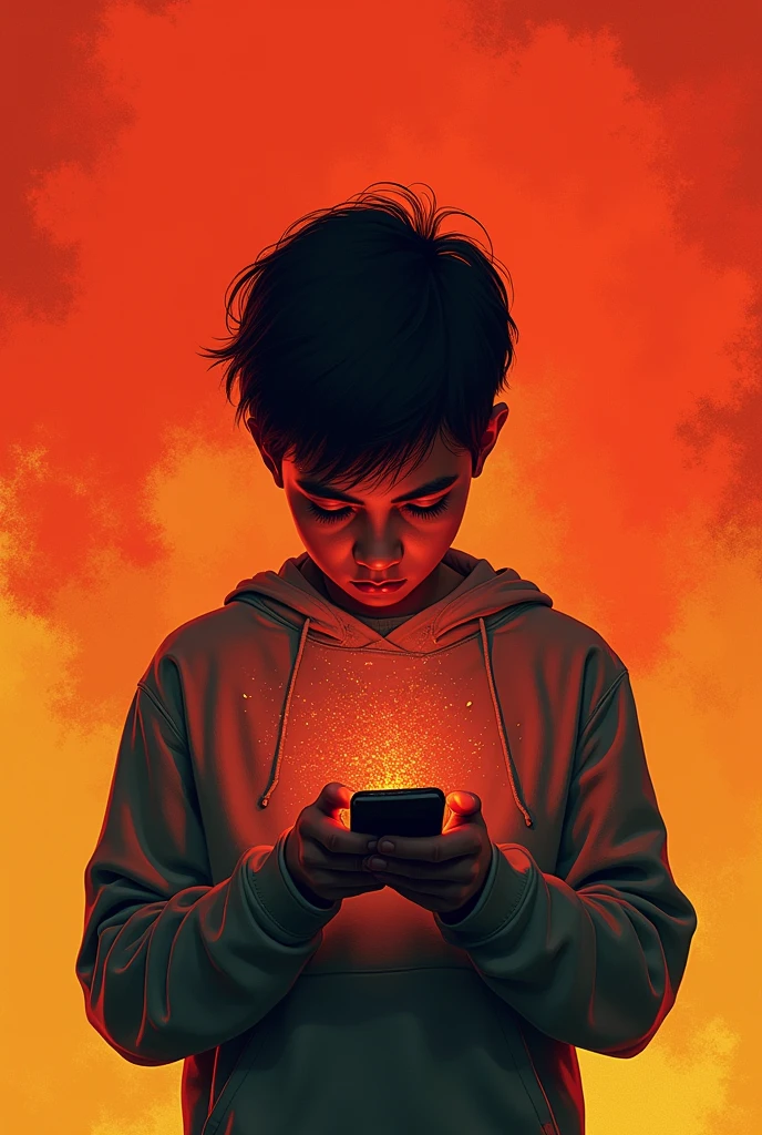  A powerful image that represents cyberbullying. This could be:
A person looking sad and alone with a phone in their hand.
A hand typing a mean message on a keyboard.
A group of people ignoring someone online.
Colors: Use bold colors like red, orange, or yellow to grab attention. 