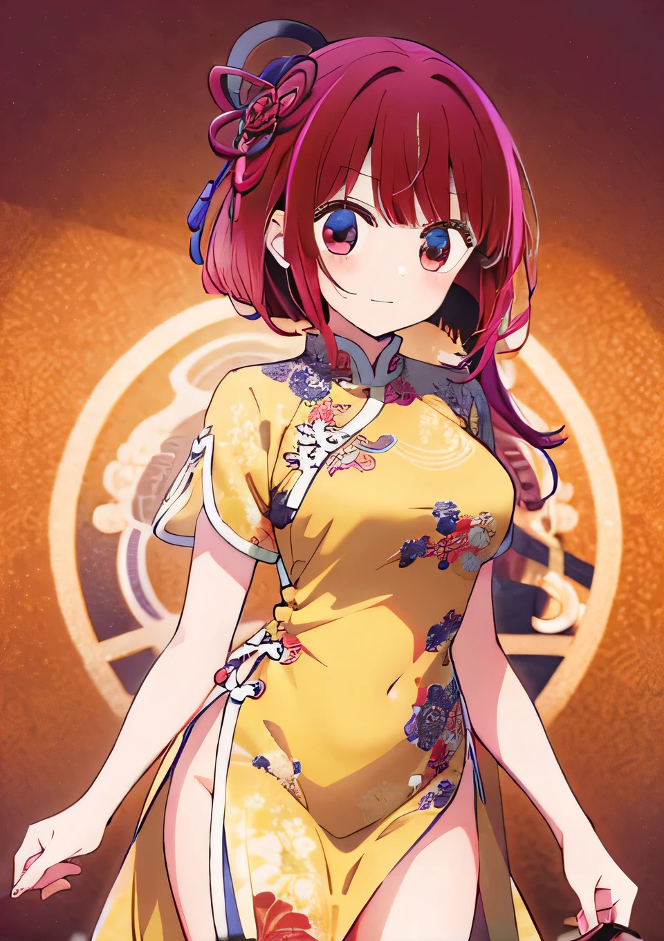 China dress yellow Very revealing