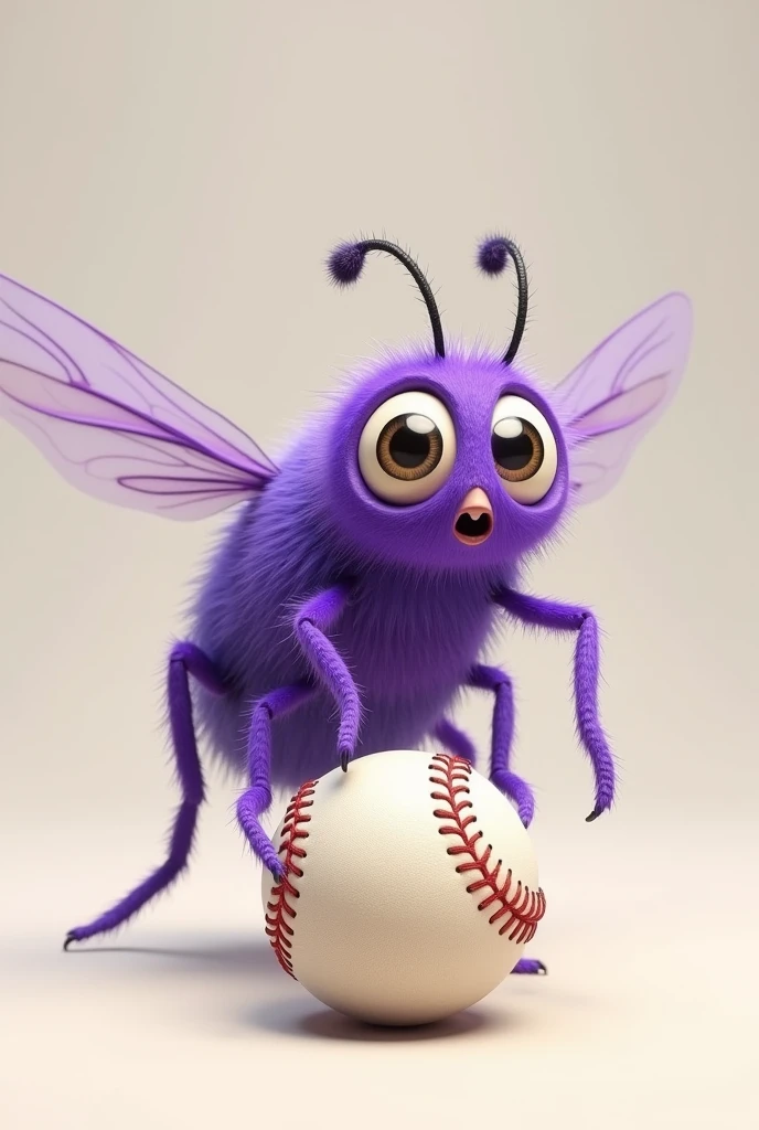 Purple fly ball with a face (Character)