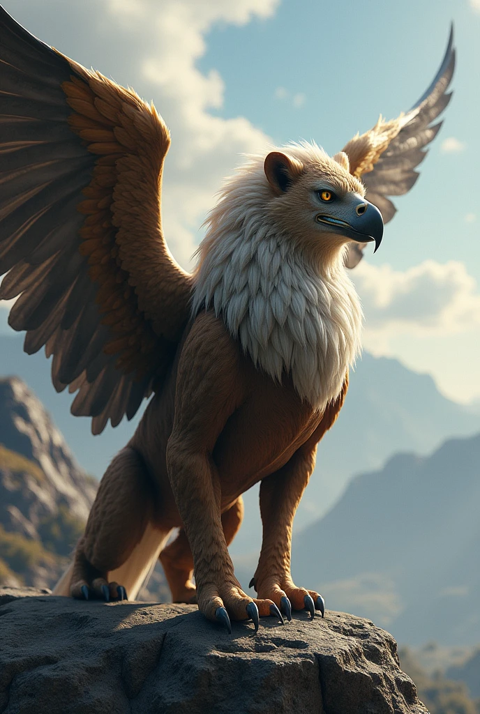 Griffin,The front legs and head are of an eagle, and the body and hind legs of a lion