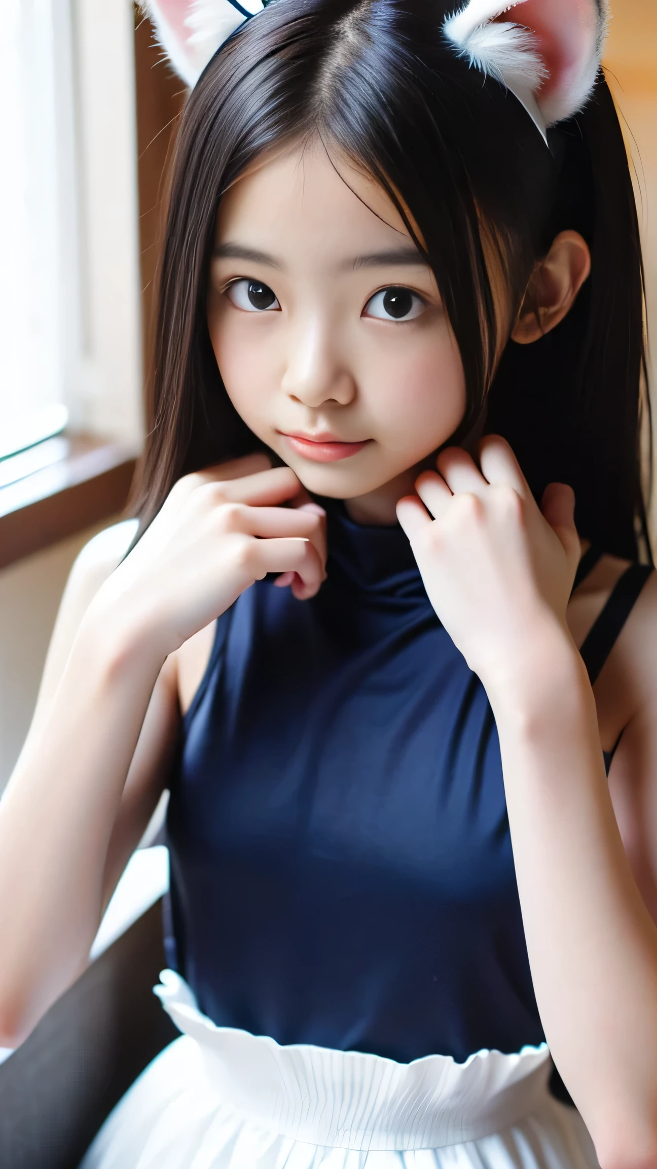 20yo, beautiful, masterpiece, ((score_9), score_8_up, score_7_up), score_6_up, ,halo,swimsuits,animal ears,ogata kanna \(blue archive\),nagato izumi,blue archive,inumimi