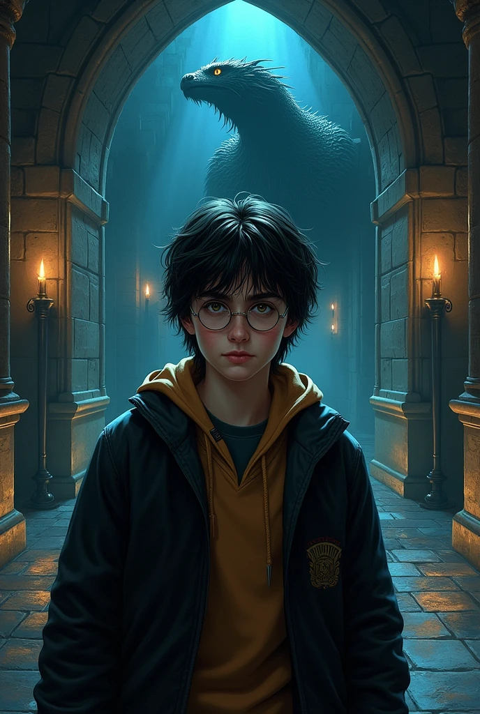 create a game launcher image inspired by Harry Potter and the Chamber of Secrets