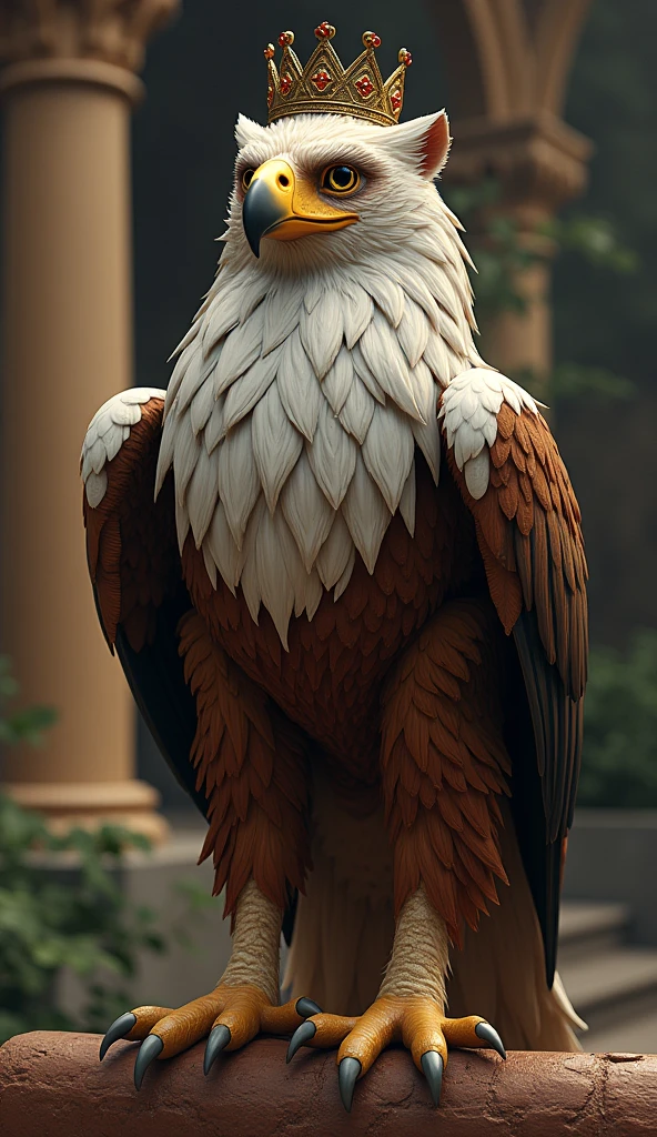 Griffin,The front legs and head are of an eagle, and the body and hind legs of a lion,Wearing a crown