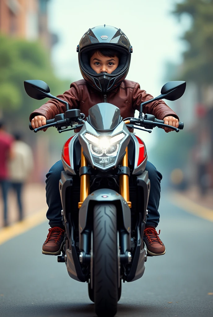 A boy with hero super splendor xtec 2024 model
bike