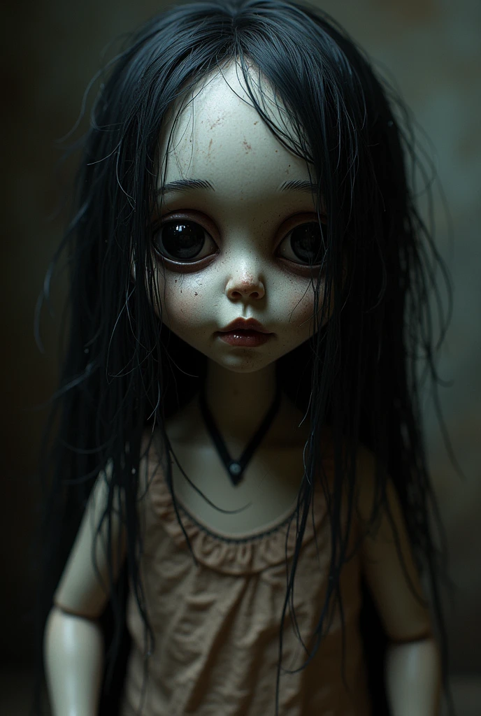 Japanese doll Expressionless ugly hair front