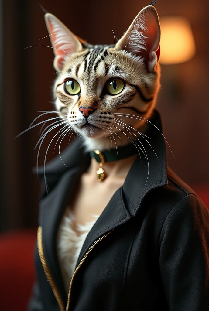 It&#39;s so cute and personified.、Extremely sexy female cat。Glamour。Types、American Shorthair。As real as the real thing、Highest quality。A masterpiece。
