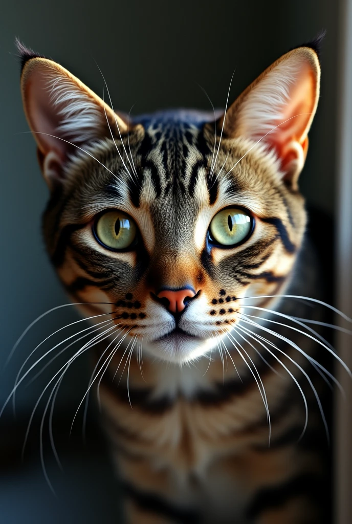 Only the face of a female cat、Extremely sexy woman。Glamorous and incredibly sexy。Types、American Shorthair。As real as the real thing、Highest quality。A masterpiece。