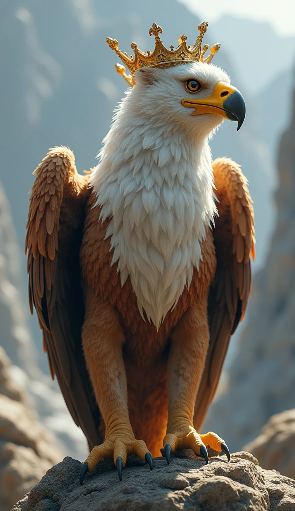 (Griffin:1.5),(The front legs and head are of an eagle, and the body and hind legs of a lion),(Griffin wearing a crown)