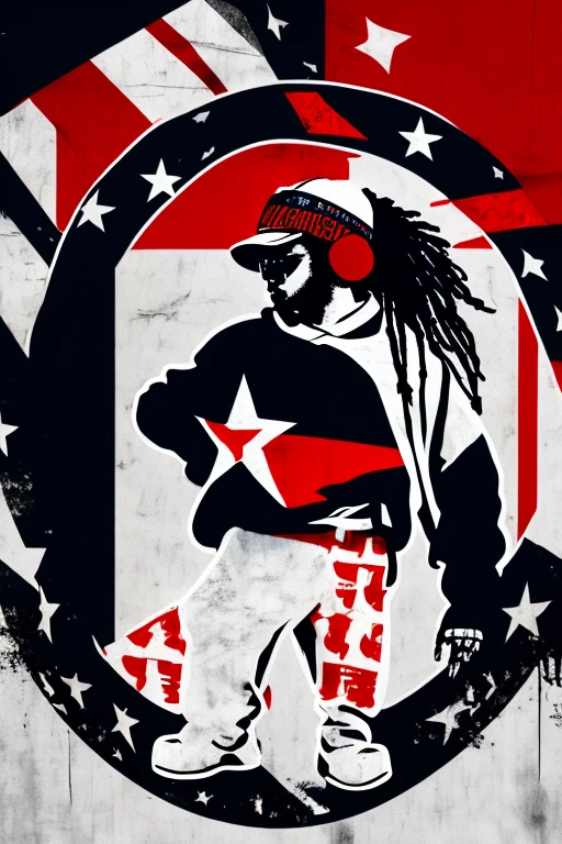 A background filled with Japanese flag in various sizes and colors、
Creative logo illustration of a silhouette with dreadlocks and red headphones,
Banksy、
A background completely filled with scattered musical notes in various sizes and colors, covering the entire screen.
singer、microphone、Japanese、
beautiful girl colorful image
Dance hiphop Dance CREW Waacking Dance
Punking 、black medium hair black medium hair
、
Five fingers Baggy clothes Baggy clothes
HIPHOP crew、
the Japanese flag, background,patriotic,minimal,simple,bold colors,graphic,flat design,clean、
the Japanese flag, Digital art style featuring words ( JAPAN ) 、