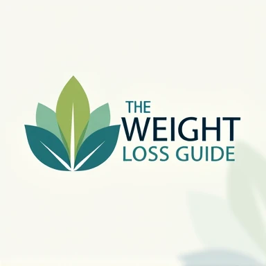 Develop a sophisticated and impactful logo for the online course &#39;The Weight Loss Guide&#39;.&#39;The logo should evoke health, Well-being and transformation, without using images or human figures. Incorporate subtle visual elements like stylized leaves, smooth curves that symbolize change and progress, or abstract forms that refer to vital energy. The color palette must be carefully chosen to convey tranquility and freshness., using variations of green, blue and white. The course name should be integrated into the design in a modern font, elegant and perfectly readable, creating a visual harmony that reflects professionalism and motivation. The end result should be an attractive logo., welcoming and trust-inspiring