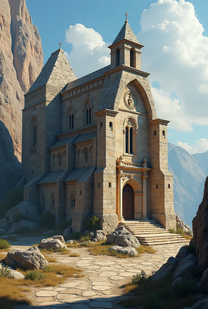 imagine: an orthodox church built from a huge rock by hand.