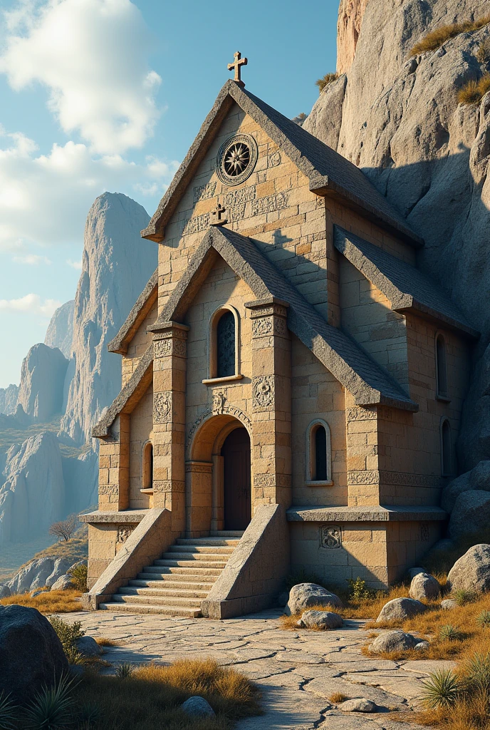 imagine: an orthodox church built from a huge rock by hand.