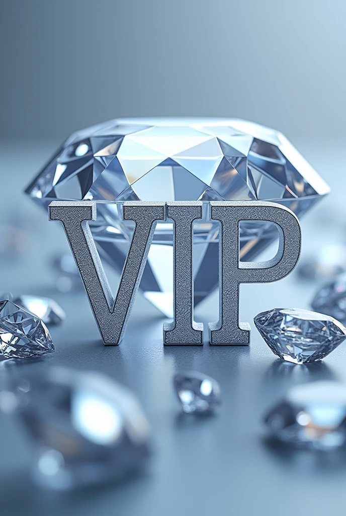 Several diamonds, with a very large diamond in the middle with the title vip in the middle with a very extravagant font