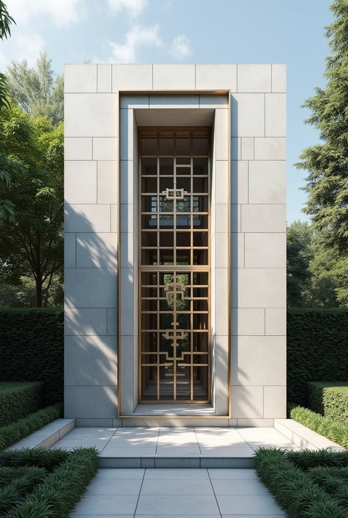 Mausoleum window grills with cross design but modern style