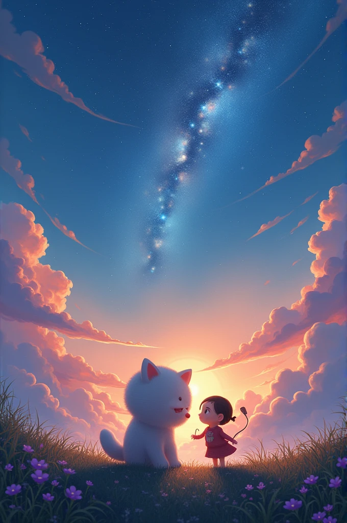 Labubu with person and sky at last night
