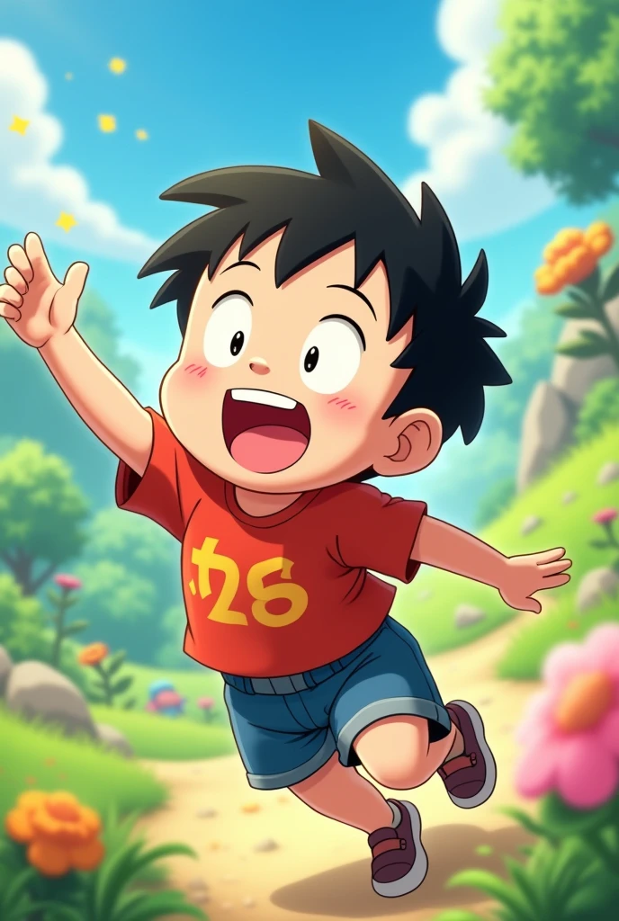 Nobita boy get happy 