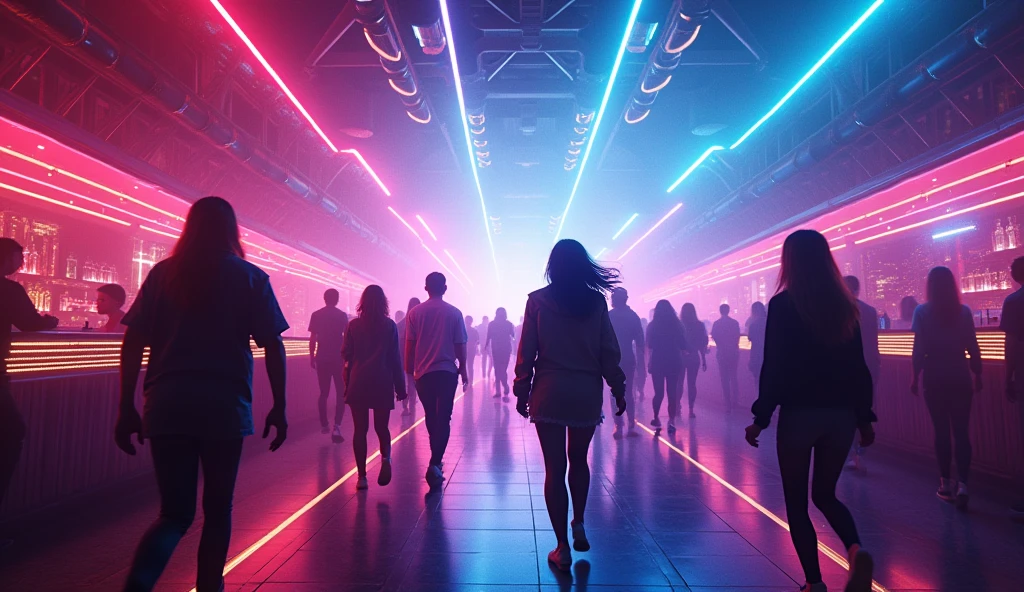create image high energy night with electronic pop energetic dynamic rhythms,