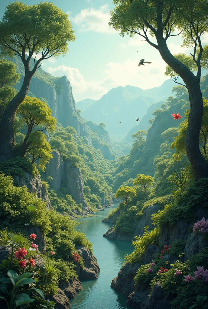 Image with the following words Environment Individual Population Community Species Ecosystem Nature Flora and fauna Biotic and abiotic Cycle Biosphere Ecological lot Habitat Ecology