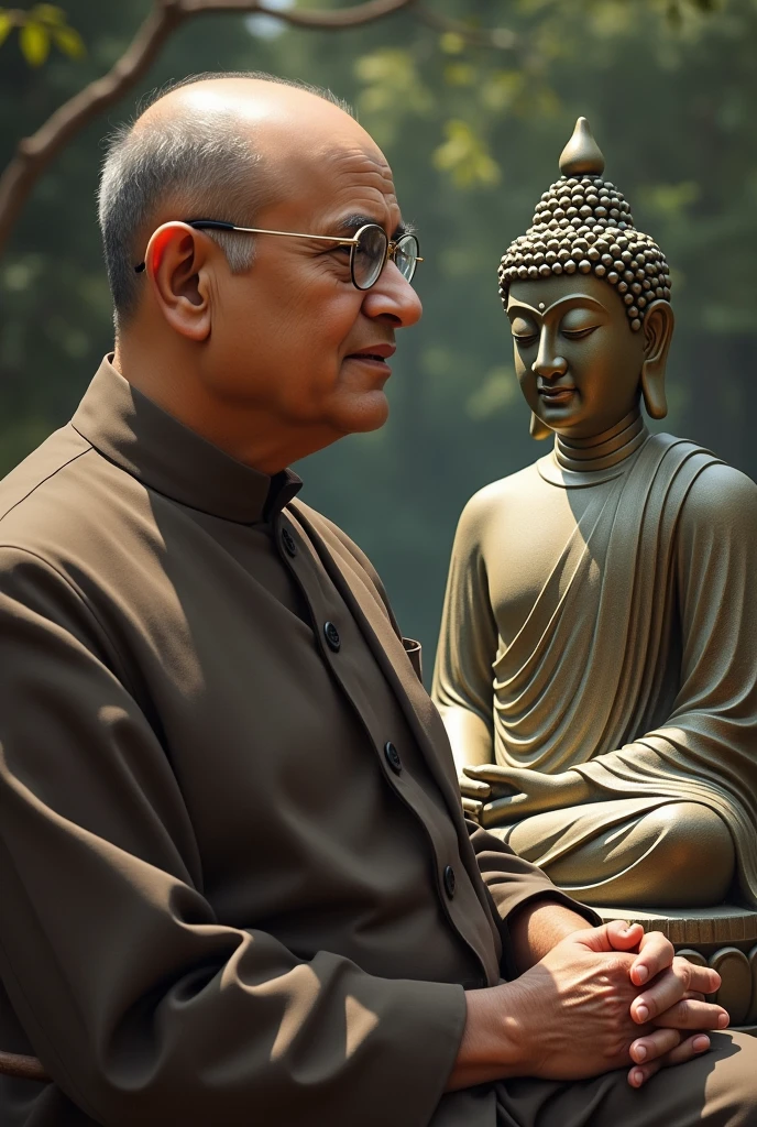 Baba saheb Ambedka with Budha mank