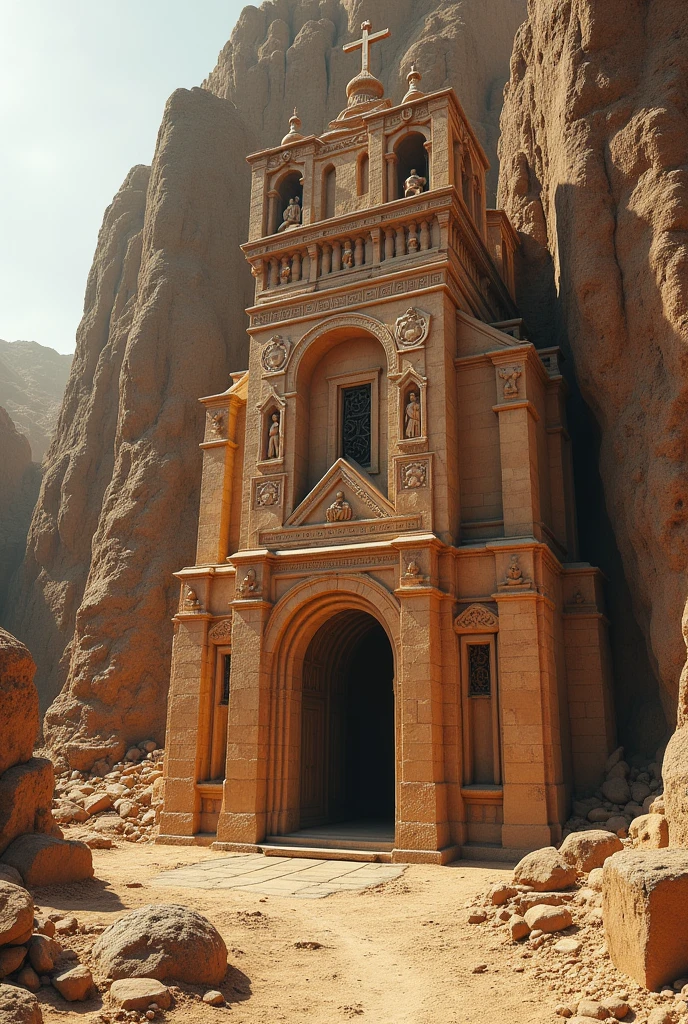 imagine: a church built from only rock by drilling, it's roof like lalibela Ethiopian church.