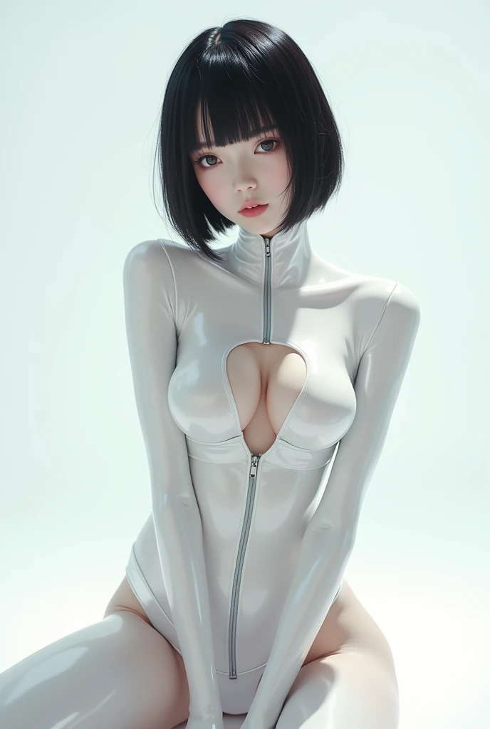 ((NSFWSTILLSHOW))、no extra arm:2、no extra hand:2、no extra leg:2、((solo 1girl))、{full length|Full height|all-fours|Half squatting|Flying|Jumpping|Ass focus、looking ahead}、{Wide Shot:1.5|Drone view|OverHeadShot|From below:1.5}、(wetted Porcelain skin、Wetted White skinny bodysuit)、Very thin and soft fabric、wetted face、{wetted hair|Floating hair|Shiny Black hair|Blonde hair|Silver hair|Short Bob|Half Up|Curly hair}、Detailed Clear Nipples、detailed crotch、(The shape of the pubic area is Clearly Visible:1.2)、ass visible through thighs:1.3、Nipple shadow、(masterpiece, Best quality)、(Photorealsitic:1.37)、(BokeH)、smooth shading、({childish|Gigantic、cleavage})、((((detailed beautiful face))))、Darkbackground、neons、zydG、high collar、elbow_gloves、Google Earth、spaceships、{mechanical|fantasy|fururistic|dreamlike|creative refinement|vivid illumination}、