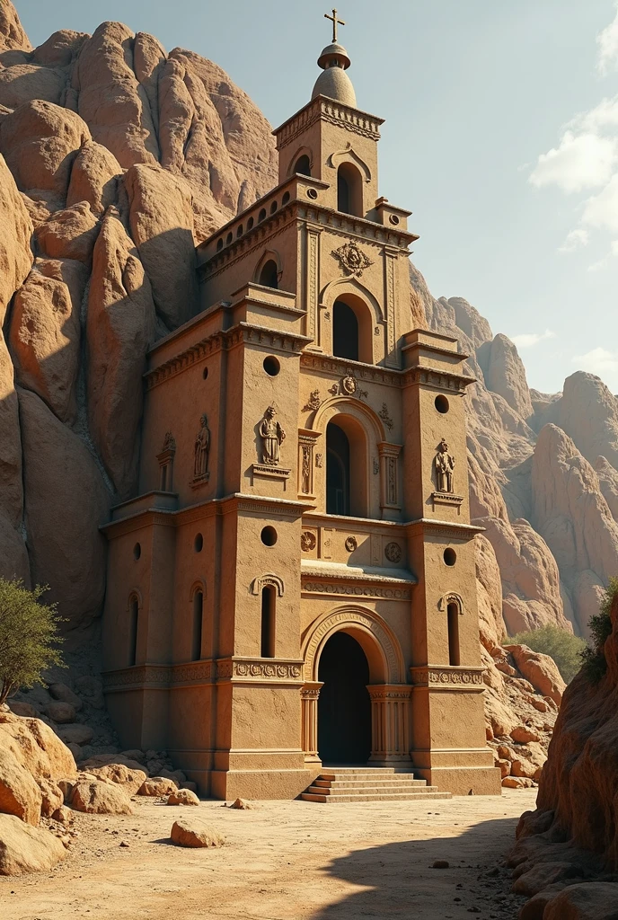 imagine: a church built from only rock by drilling, it's roof like lalibela Ethiopian church.