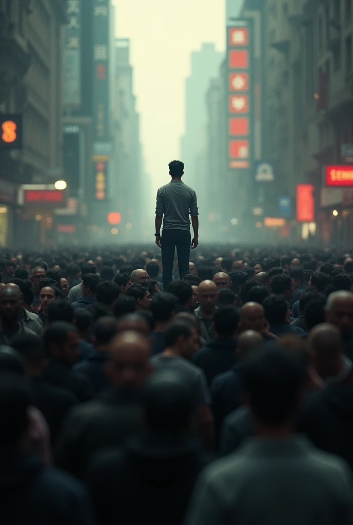 Crowd in one man stand alone
