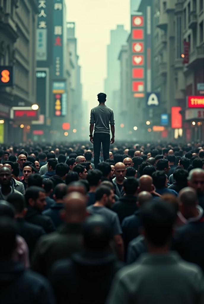 Crowd in one man stand alone 