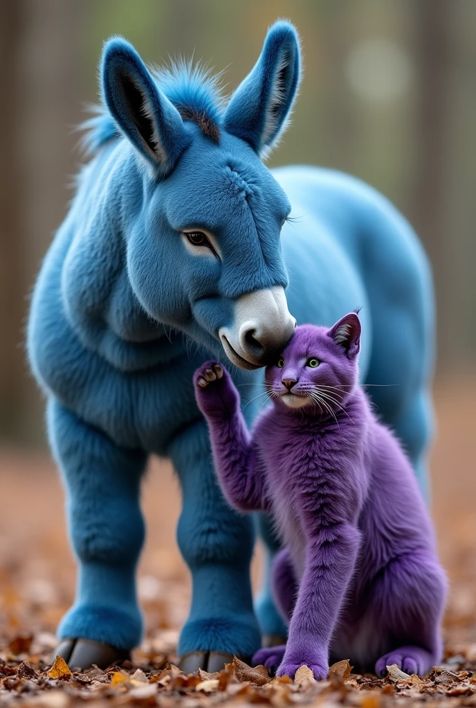 Big Blue Donkey, fucking on all fours with a big purple cougar