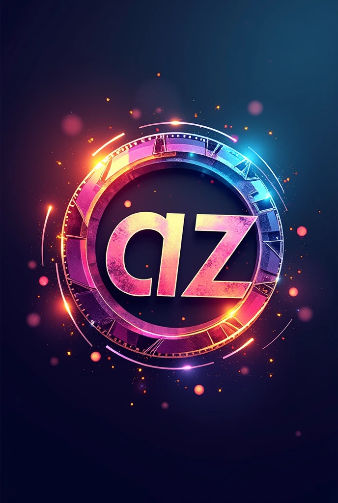Logo 3x4,with art involving films and series,with the name AZ Hindi Movies HD sauth India🍿 Films and Series