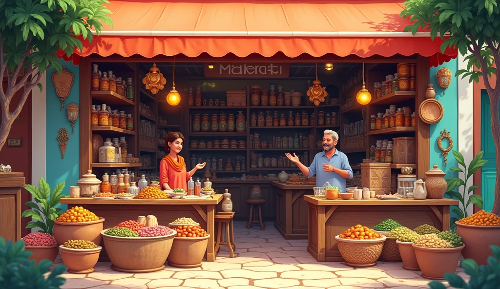 A Marwari family-run shop in a small town, displaying a wide range of products