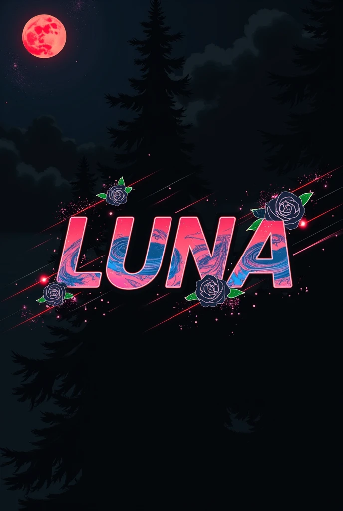 High resolution, logo spelling swiftly “Luna” cool, Jdm theme, anime theme, Cyberpunk vibe name spelling, brand logo, logo for tshirt, brand logo “LUNA”, neon vibes, acid trip vibes, acid trip, shooting stars, acid trip inside “LUNA”, acid trip, hallucinations inside “LUNA”, Waves of hallucinations, purple, techno hallucinations inside “LUNA”, Acid trip hallucinations inside “LUNA” , Waves of hallucinations inside “LUNA, splash, black roses with green leaves, blood moon, horror,