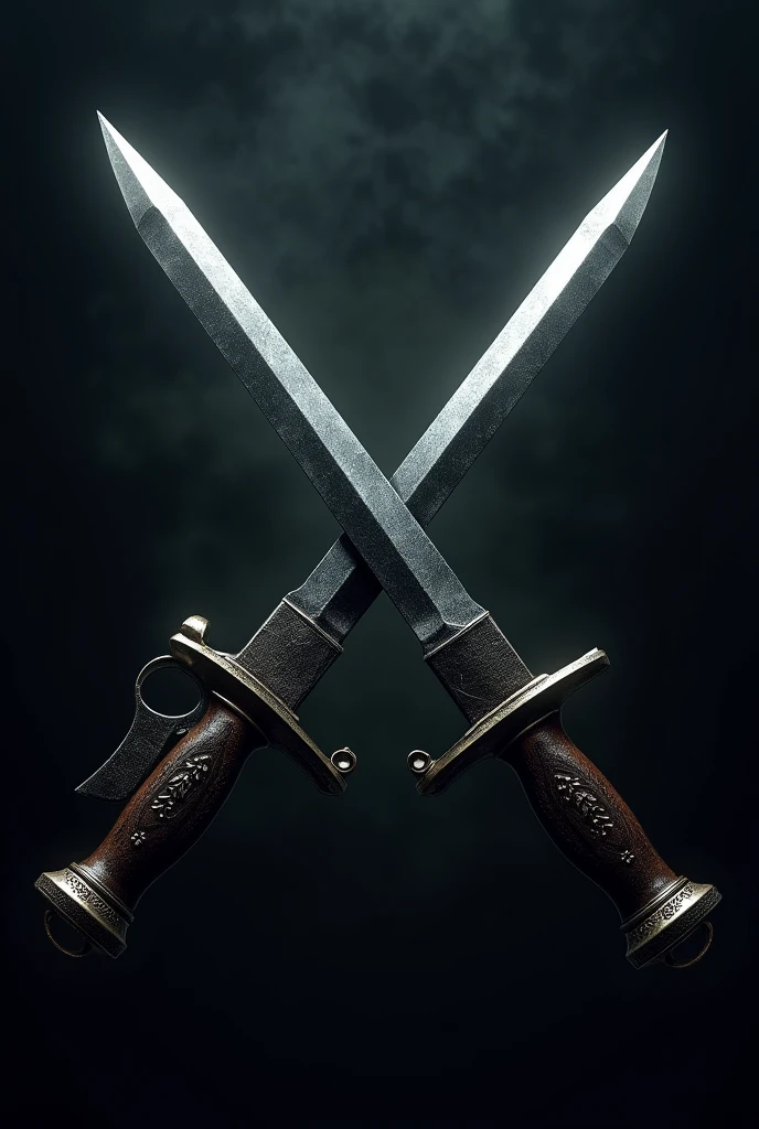 a dagger and a pistol forming an x
