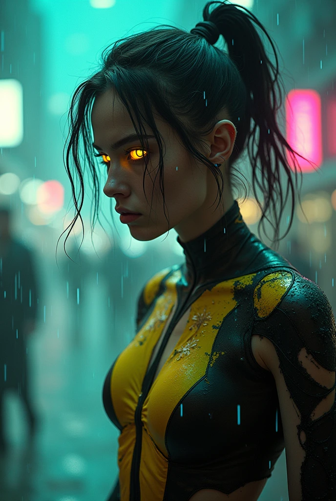Rain, fragments, particles blender
Actor female Akira kaneda's cyclops creepy monstrous scary as cyclops Energy blast of futuristic nanopunk glasses viking traje viking Year 2099s from X-Men's filmed by ZackSnyder,cyclops dress traje semi rasgado , fighting against thugs X-men Full body , traje rasgado semi Pearl yellow black neon-infused psicodélic fragments splash Snowflakes X-shaped stripes raytracing fashion Week , variant angles, captured with award-winning photography technique, cinematic, dark environment, bokeh, grainy, urban-xmen setting, blurry, IMAx, filmed with Kodak portrait 400, 200mm, f2.8, high resolution, teal filter.Adicione efeitos com chuva, e. Novas cores e trajes diferente em cenas imagens feita, atraente sexy traje curto Naked Naked transparent clothing