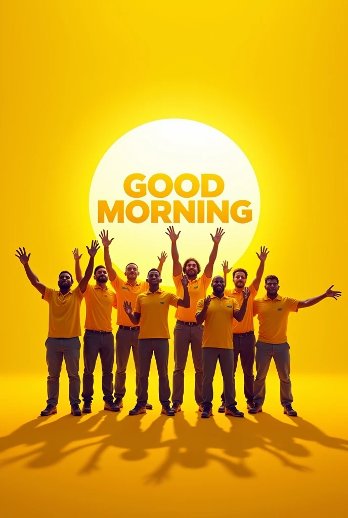 create a good morning image, Champion Lubricants team! in yellow color